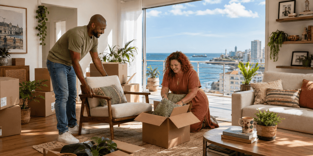 Casou e juntou duas casas organizando móveis