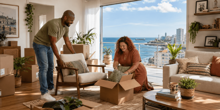 Casou e juntou duas casas organizando móveis